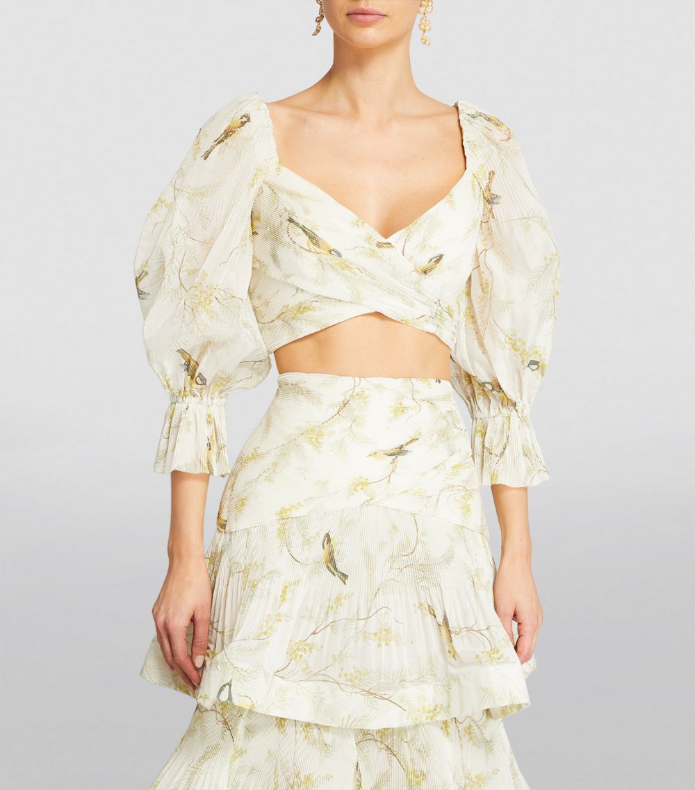 Cropped Pleated Blouse