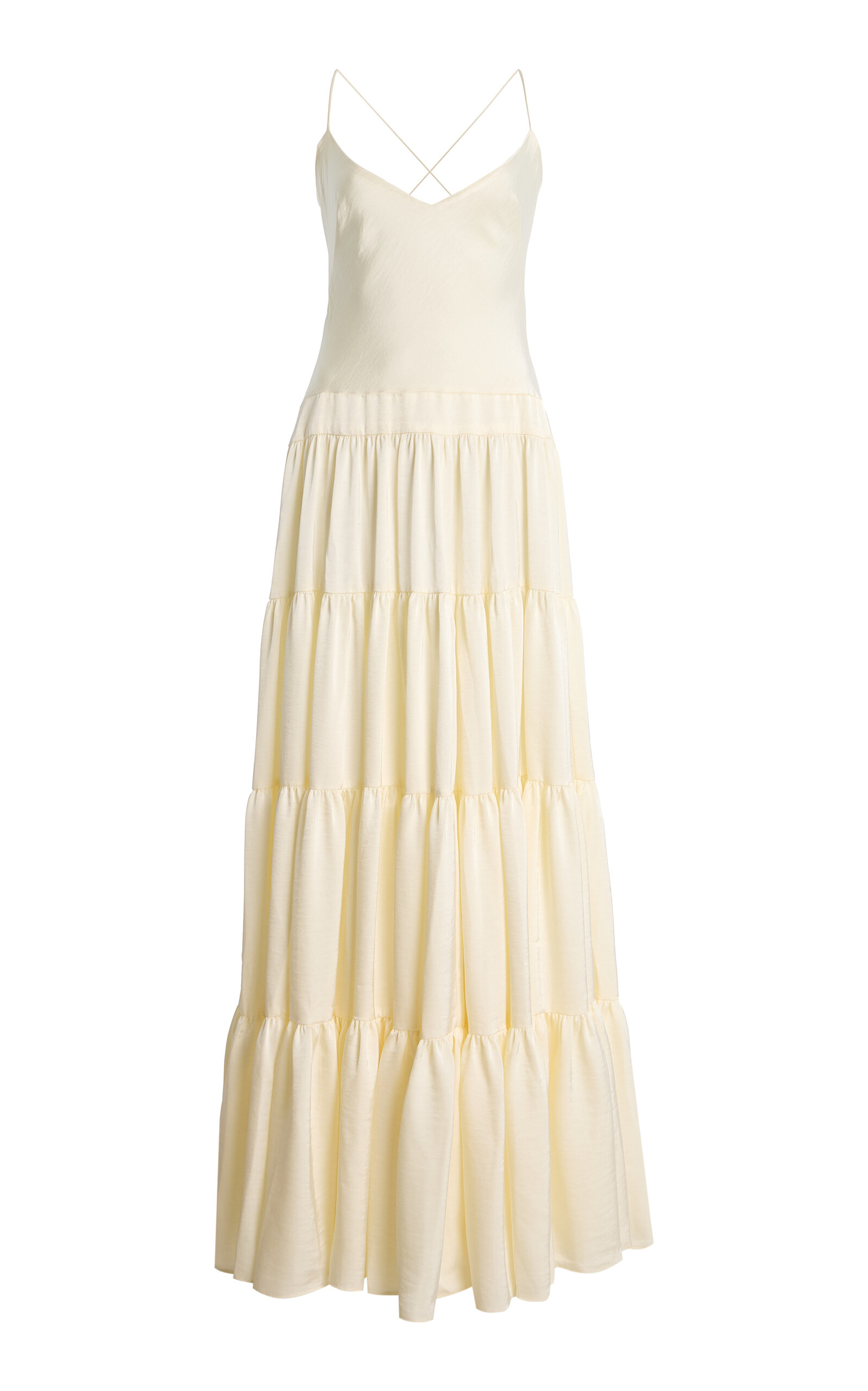 Exclusive Bridal Ruffled Crepe Maxi Dress - Moda Operandi