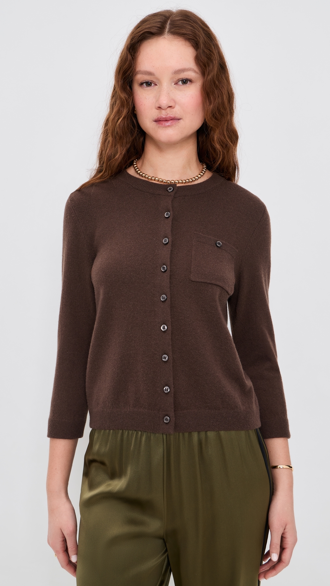 Pocket Cardigan Dk Bark