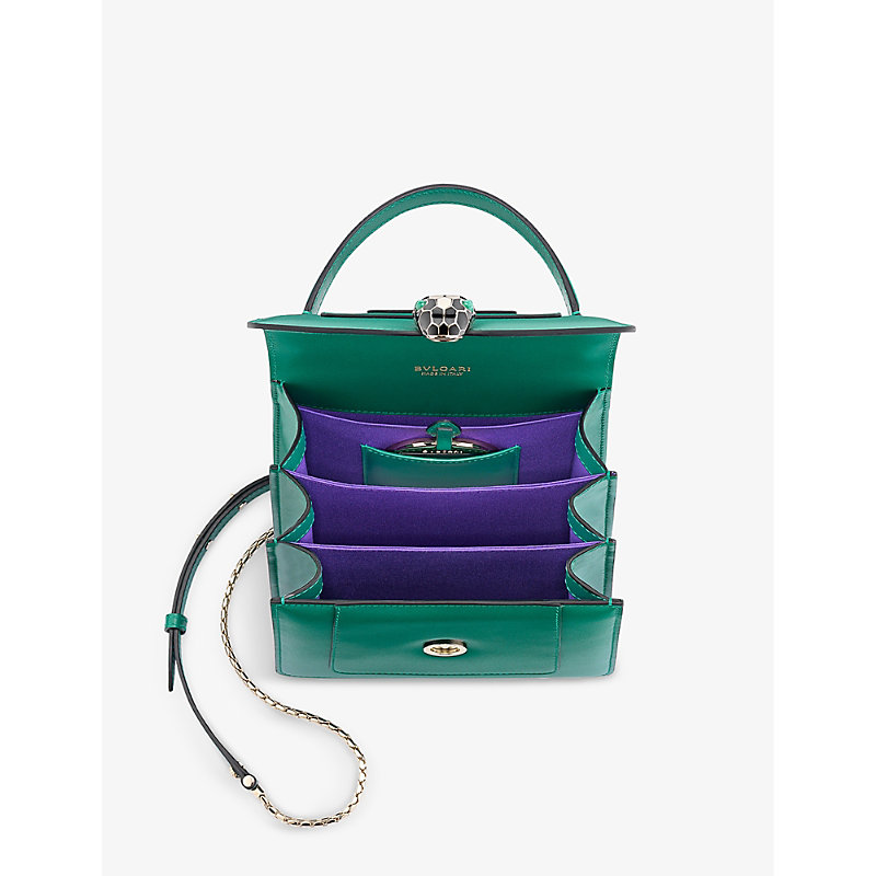 Womens Green Serpenti Forever Leather Top-handle bag 
