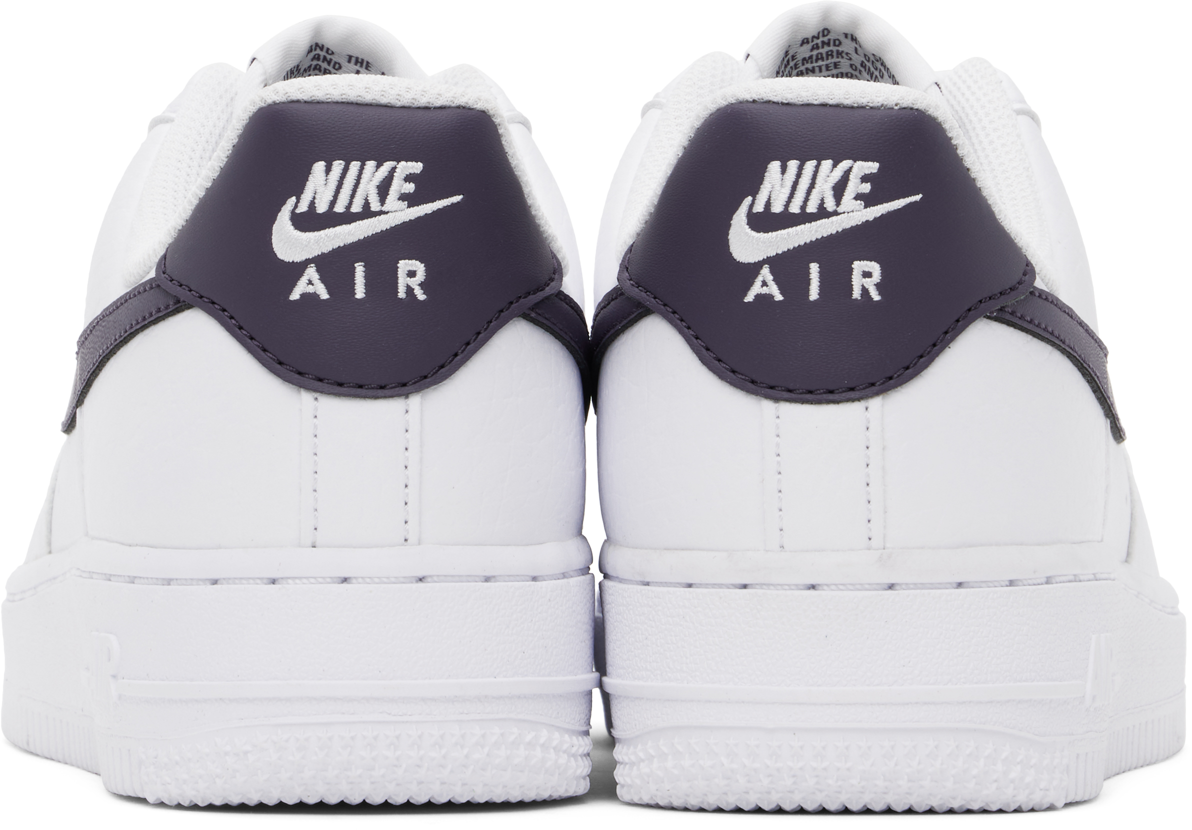 White & Purple Air Force 1 '07 Next Nature Sneakers