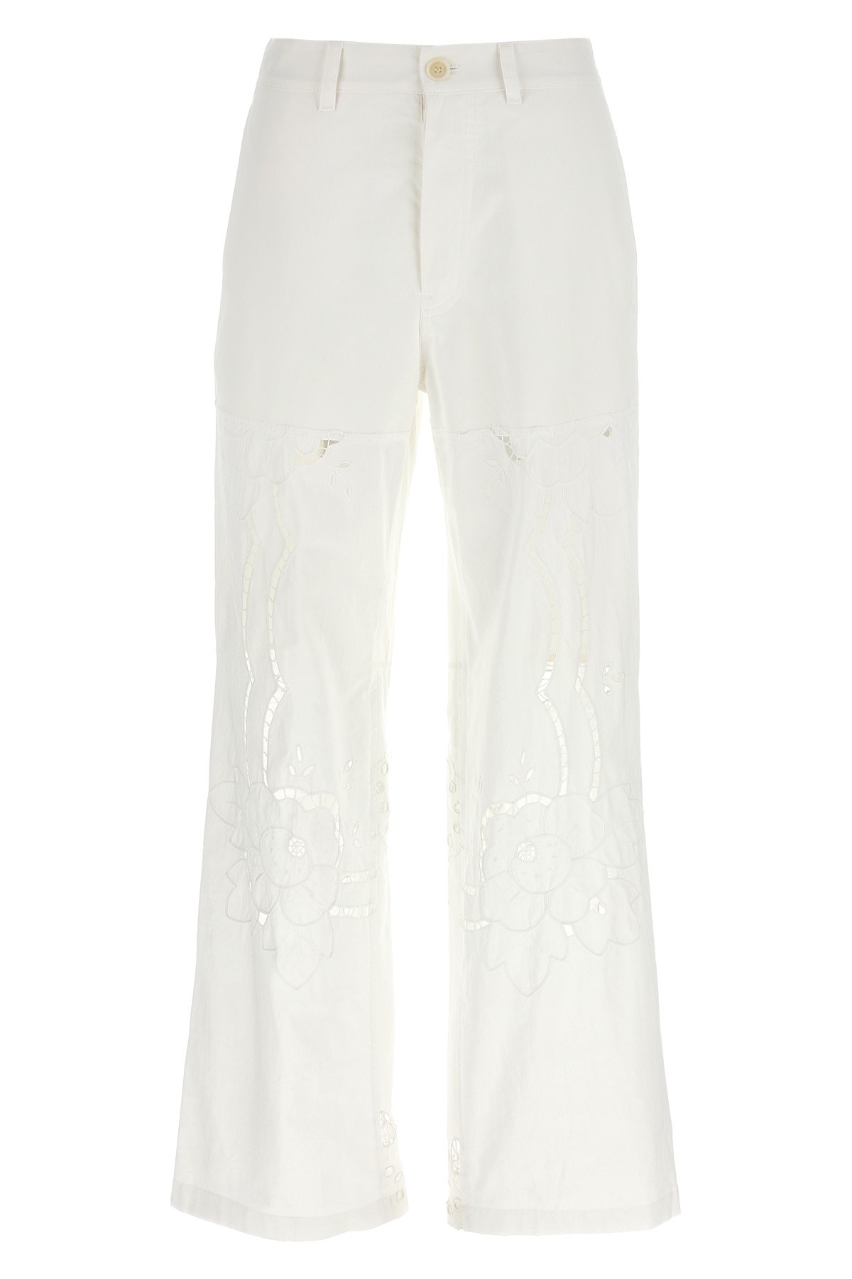 Cut-Out Embroidery Pants