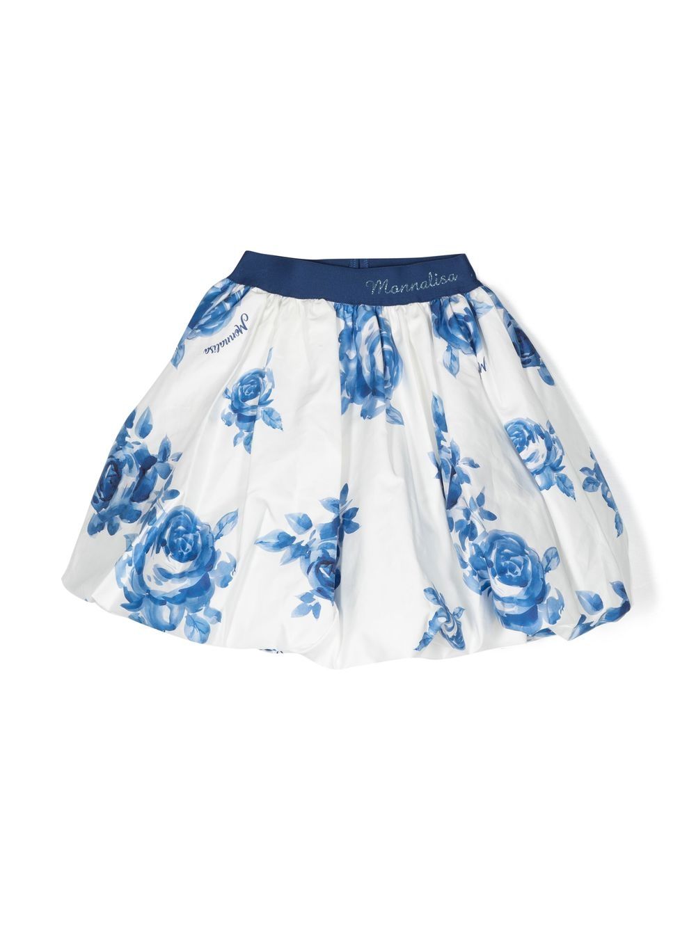 Floral-print puffball skirt - White