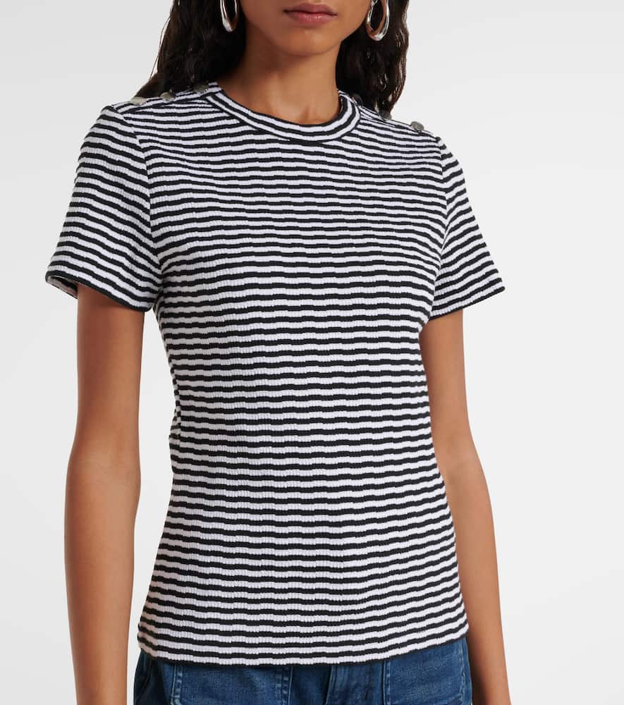 Draya striped cotton-blend T-shirt