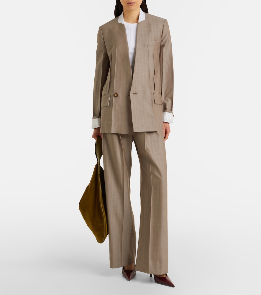 Herringbone virgin wool blazer