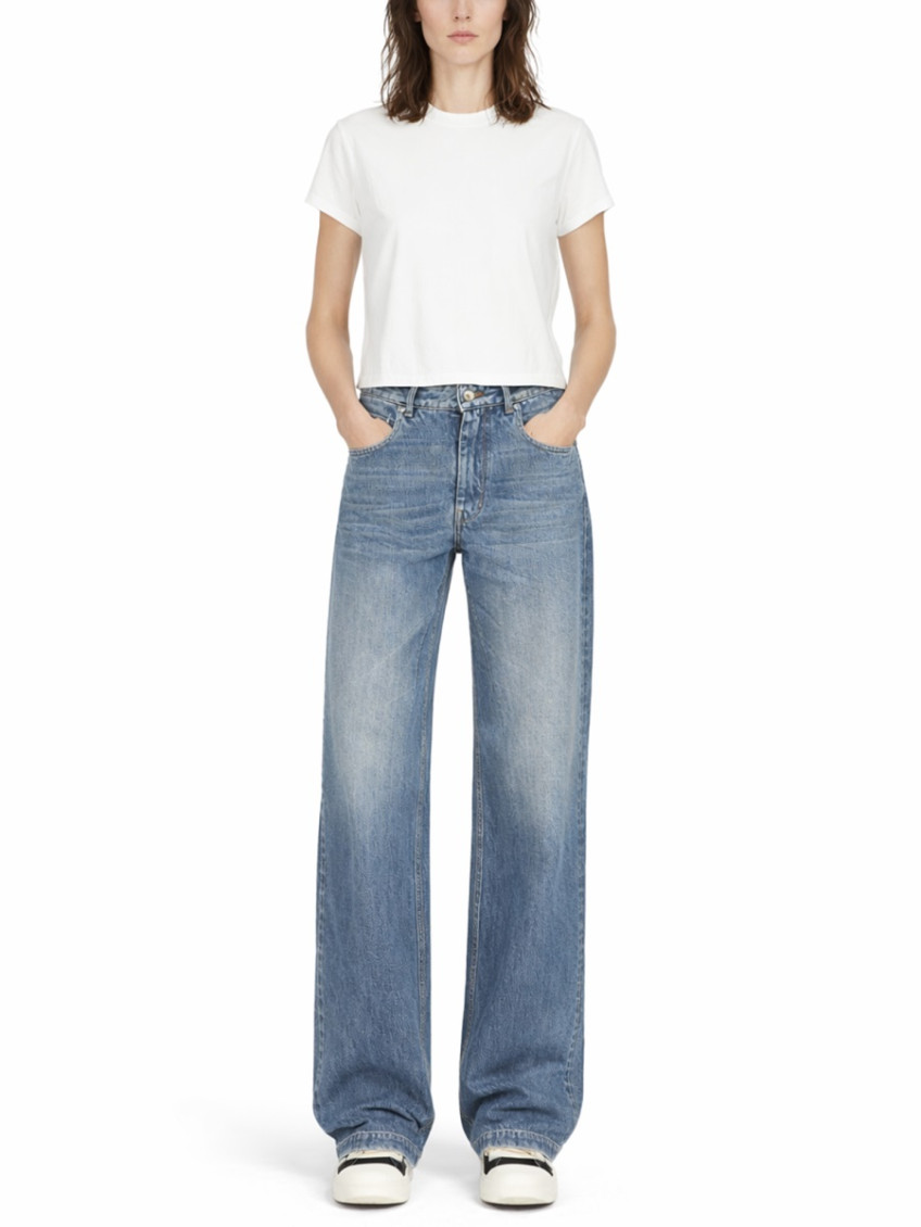 Denim Straight High Rise Jeans