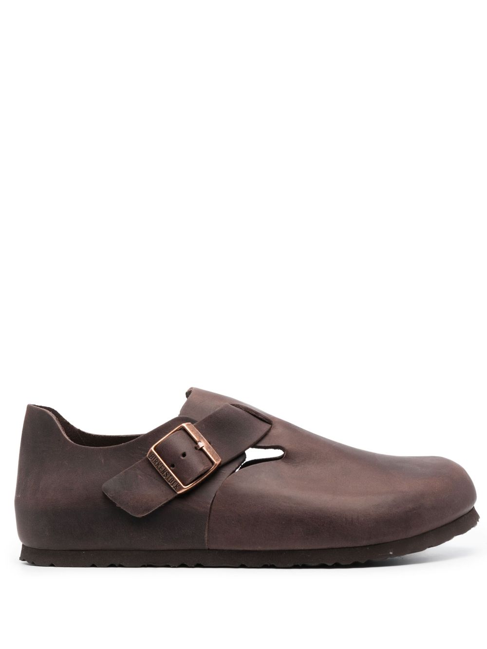 London round-toe leather loafers - Brown