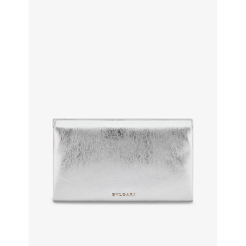 Womens Silver Serpenti Handled Leather Clutch bag 