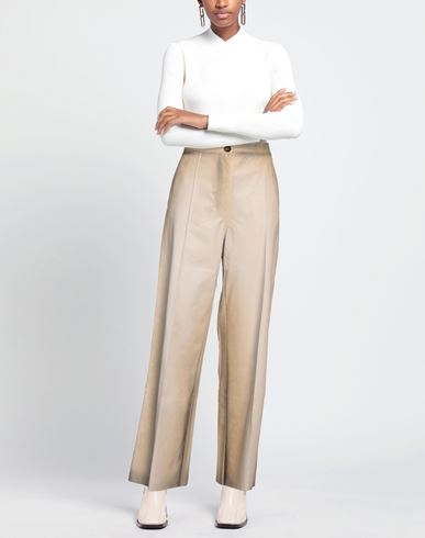 Aviù Woman Pants Beige Size 10 Polyurethane, Viscose
