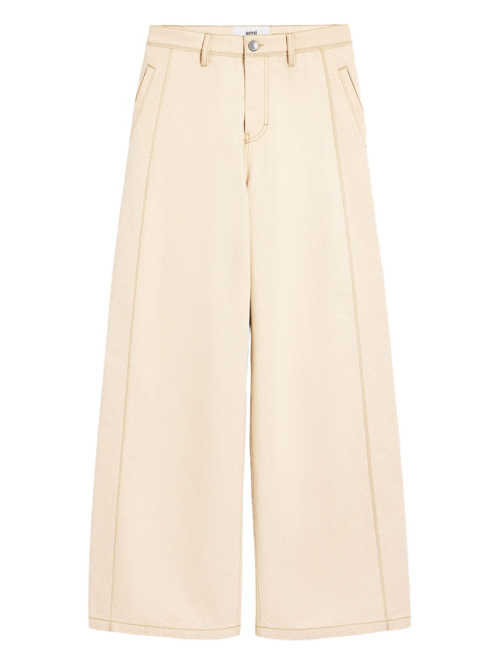 Super Wide Denim Jeans — Cream