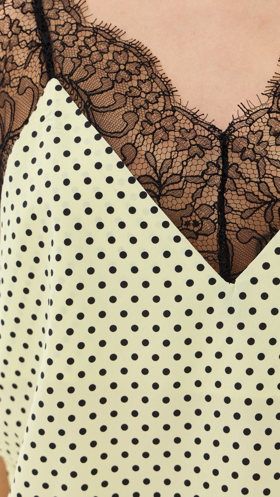 Layla Silk Top Lemon Polka Dot