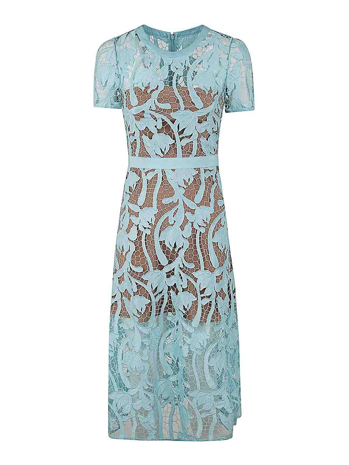 Light blue lace midi dress