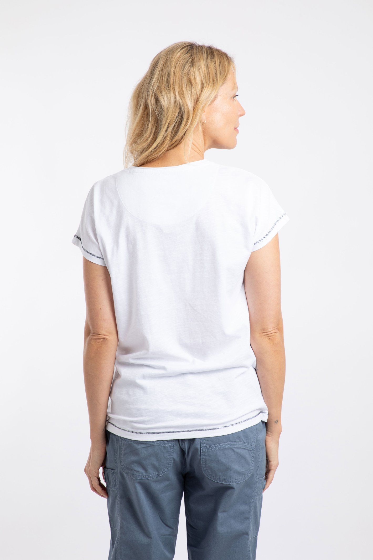 Weird Fish Women's Trail Finder Front Print Graphic T-Shirt in White