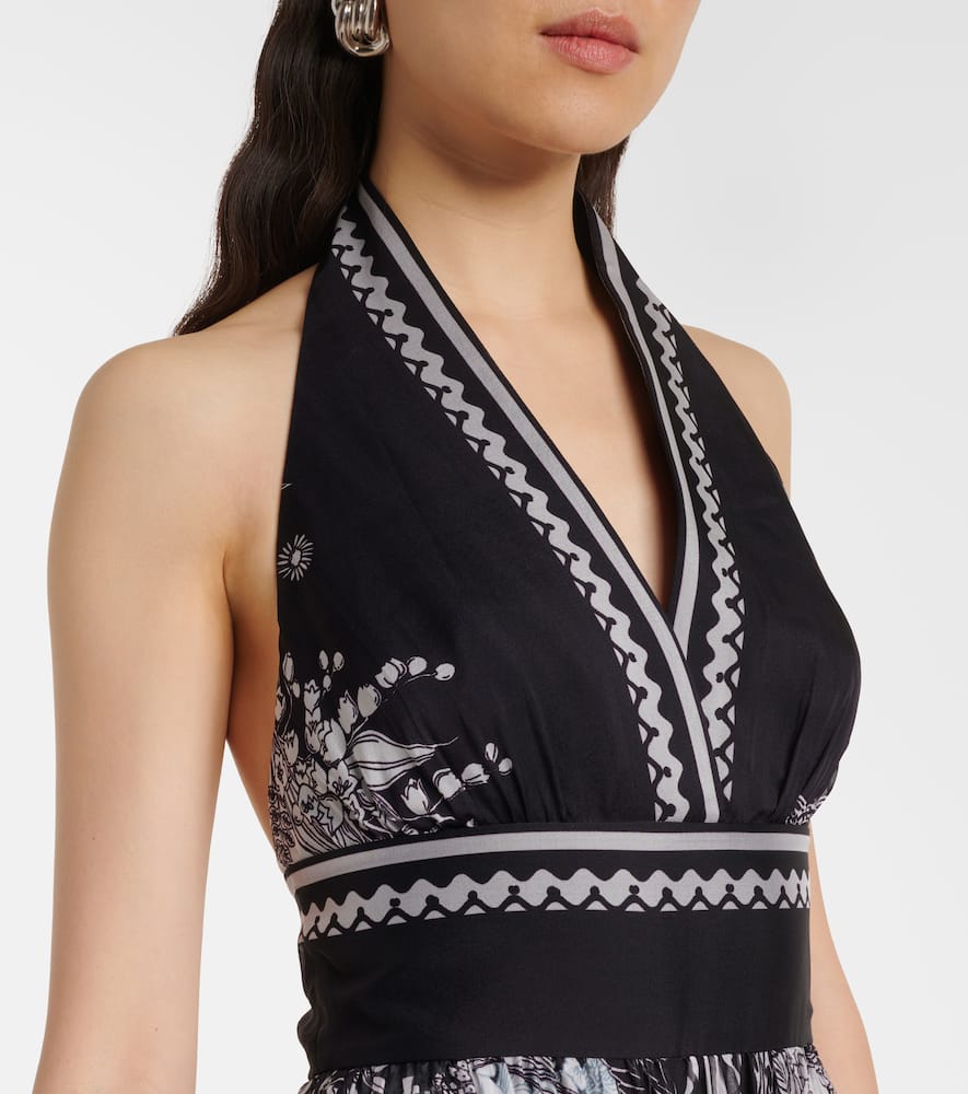 Printed silk chiffon maxi dress