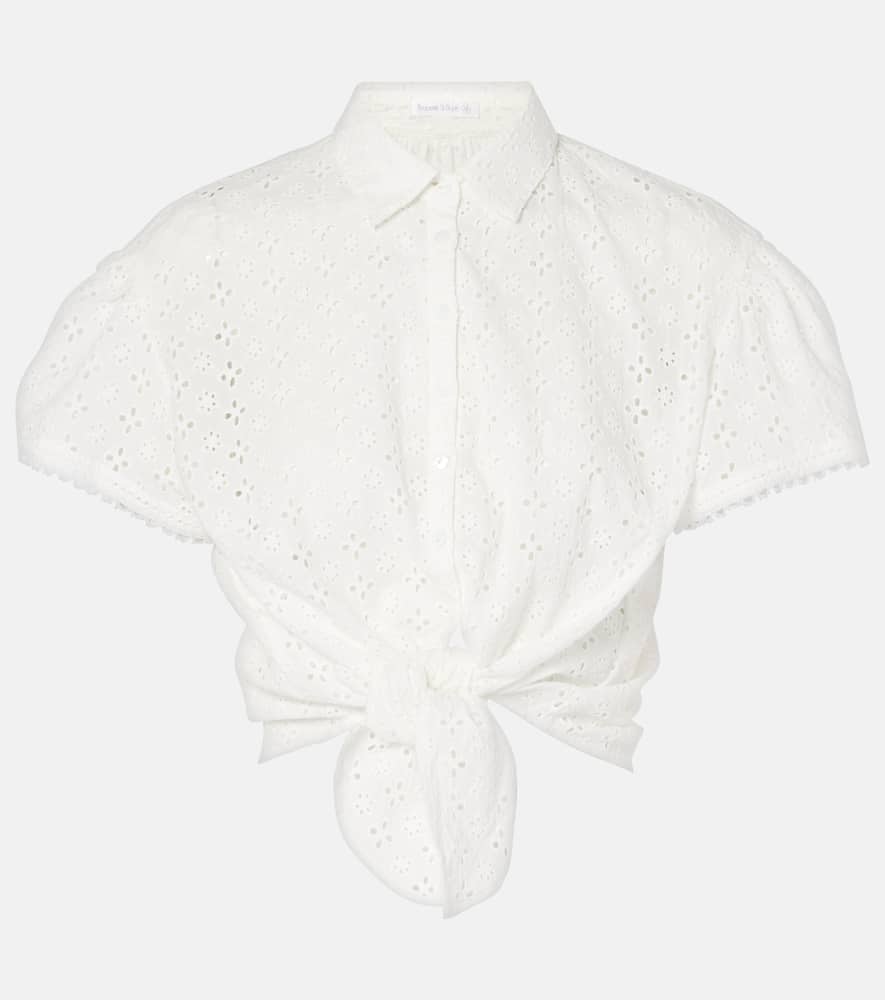 Cycas broderie anglaise cropped shirt