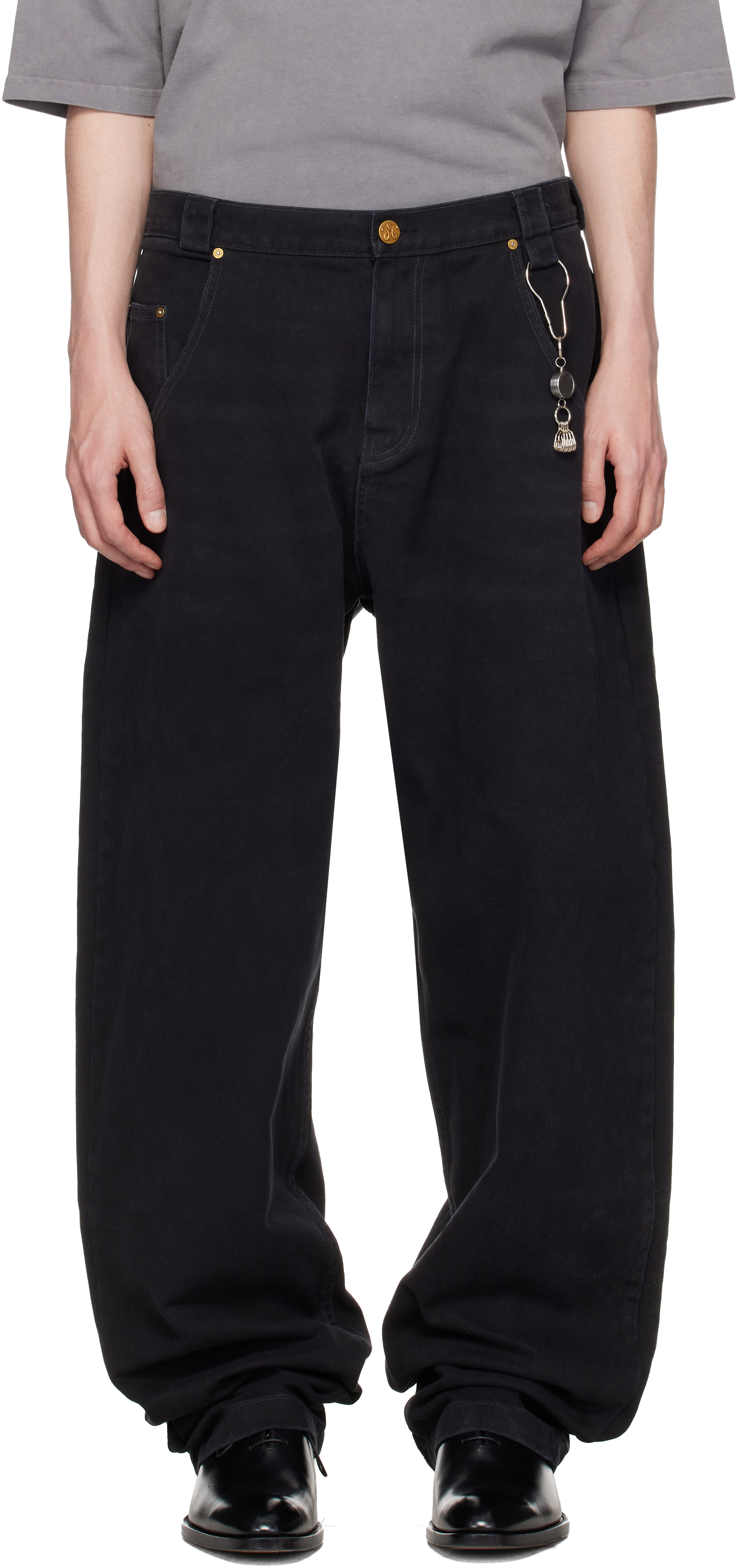 Black Straight Leg 'Bad Boy' Jeans