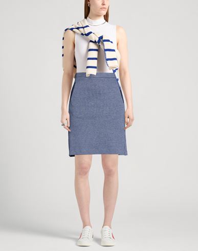 Woman Mini skirt Blue Size 8 Cotton, Polyamide