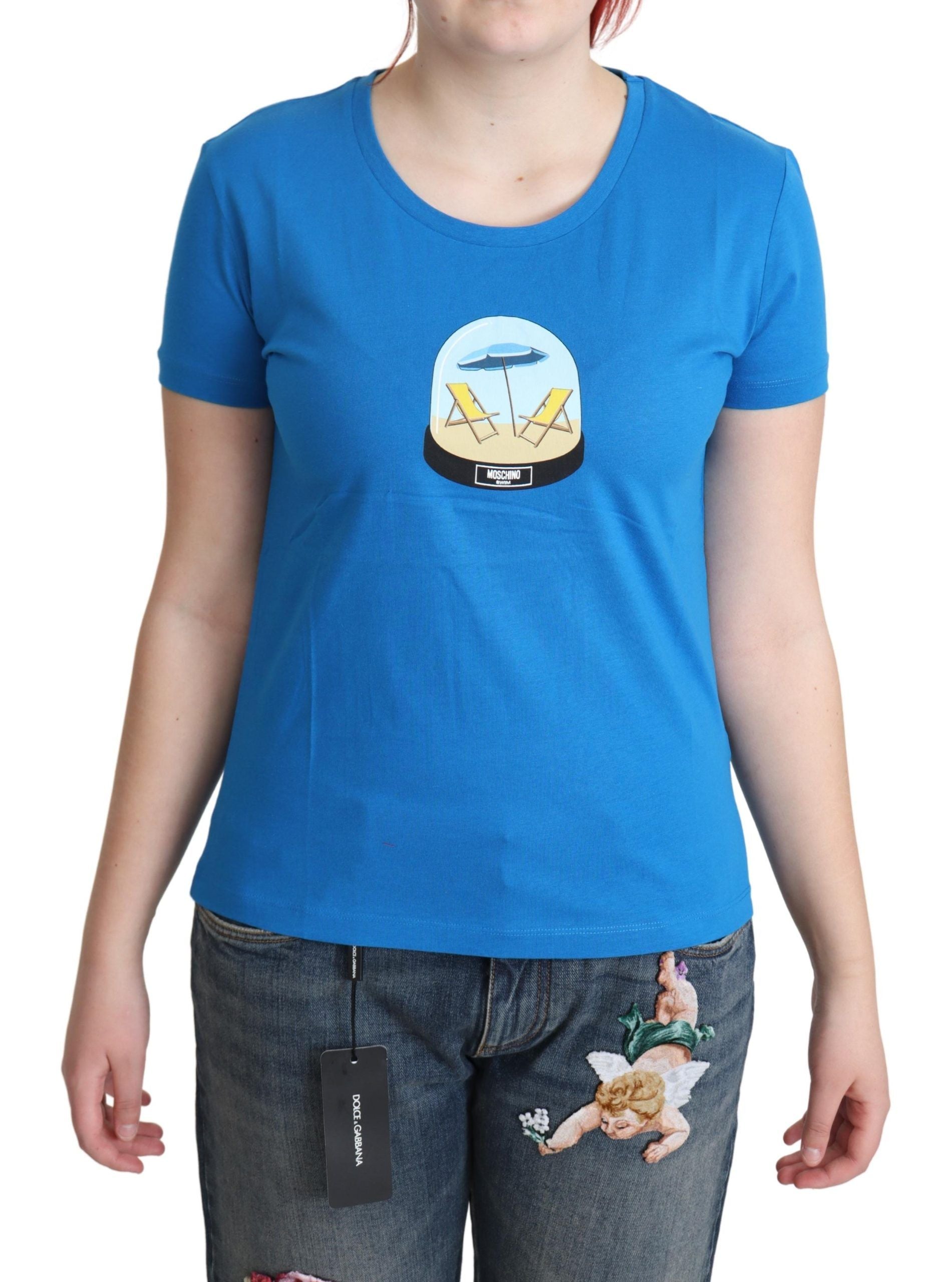 Logo-Printed Cotton T-Shirt — Blue