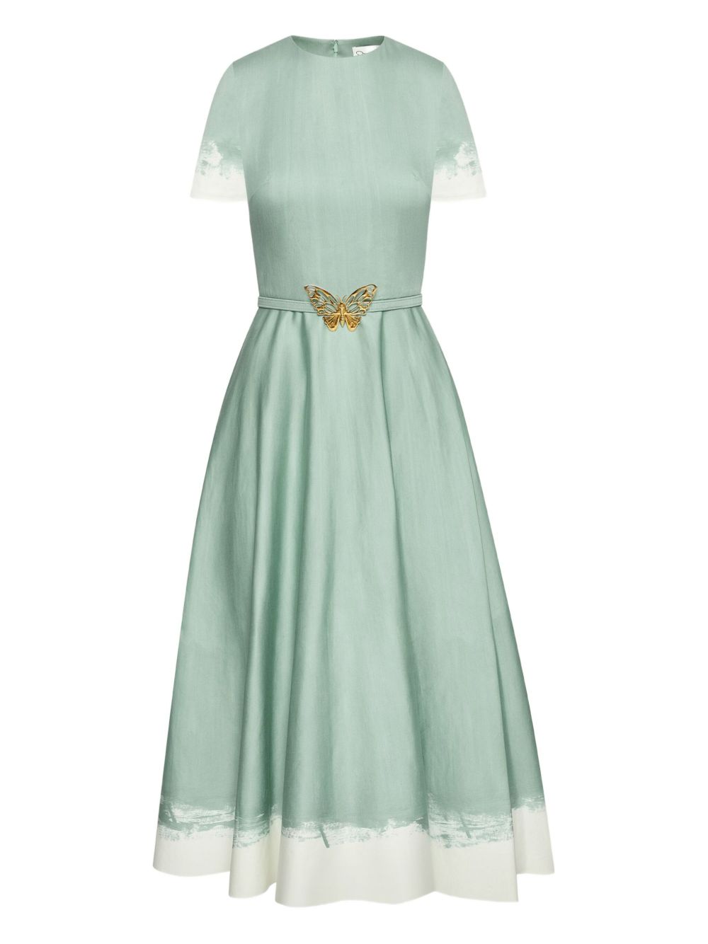 Oscar de la Renta butterfly-belt midi dress - Green