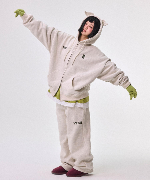 Check Layered Sweatshirt Olive