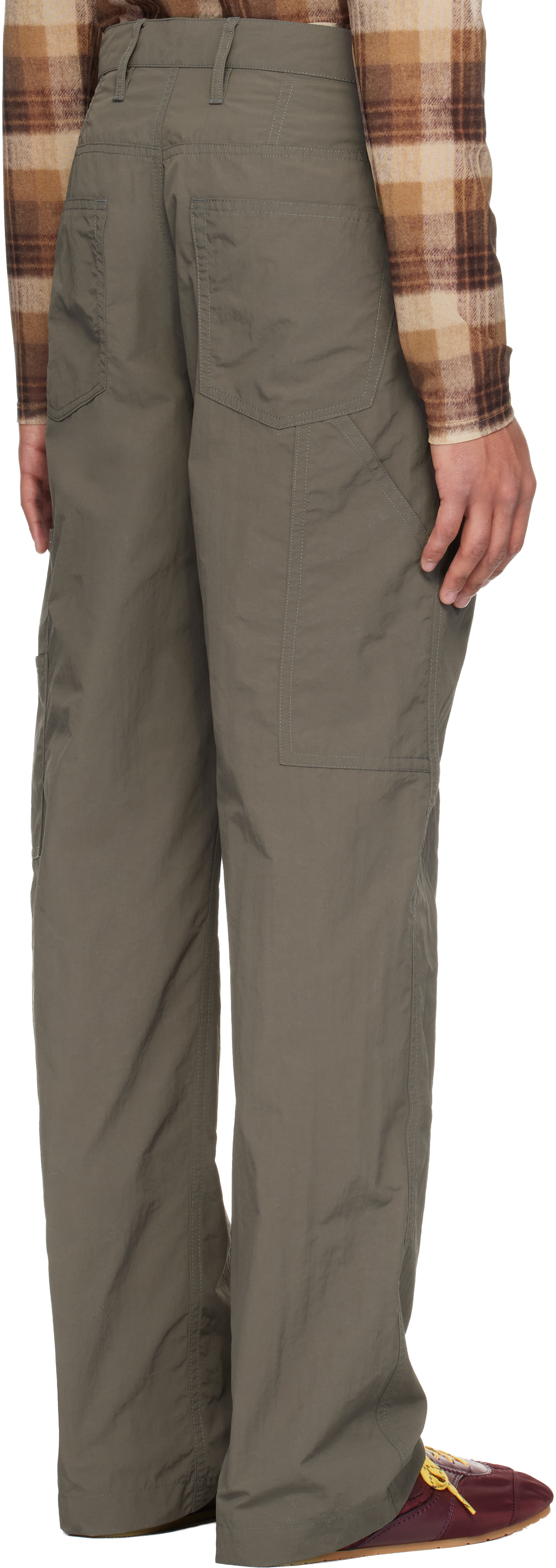 Khaki Crinkle Cargo Pants