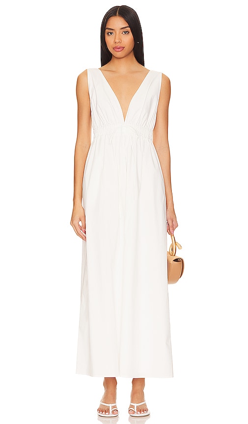 Line & Dot Walk About Midi Dress in White. L. Also in