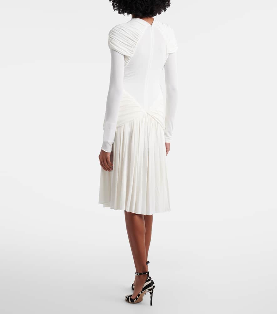 Ruched crêpe jersey midi dress