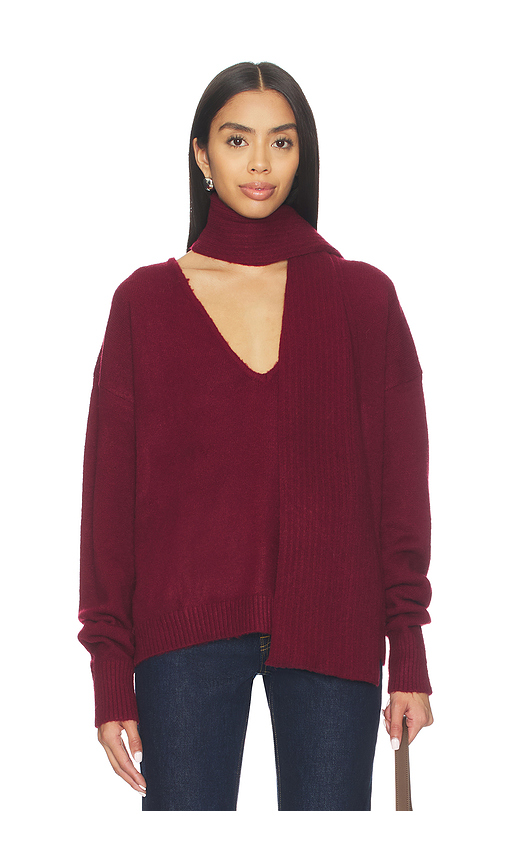 MORE TO COME Mishka Scarf Sweater in Burgundy. S also in L
