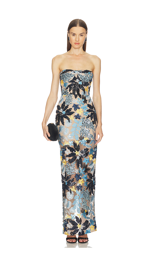 Bronx Banco Dahlia Strapless Maxi Dress in Blue. - XL also in L