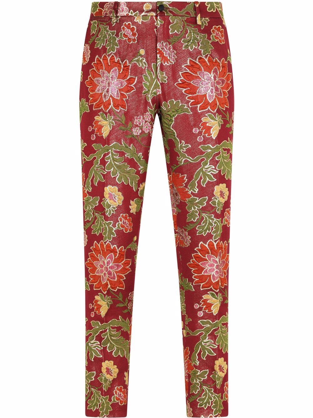 Patterned jacquard tailored trousers
