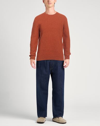 Zanone Man Sweater Rust Size 42 Virgin Wool