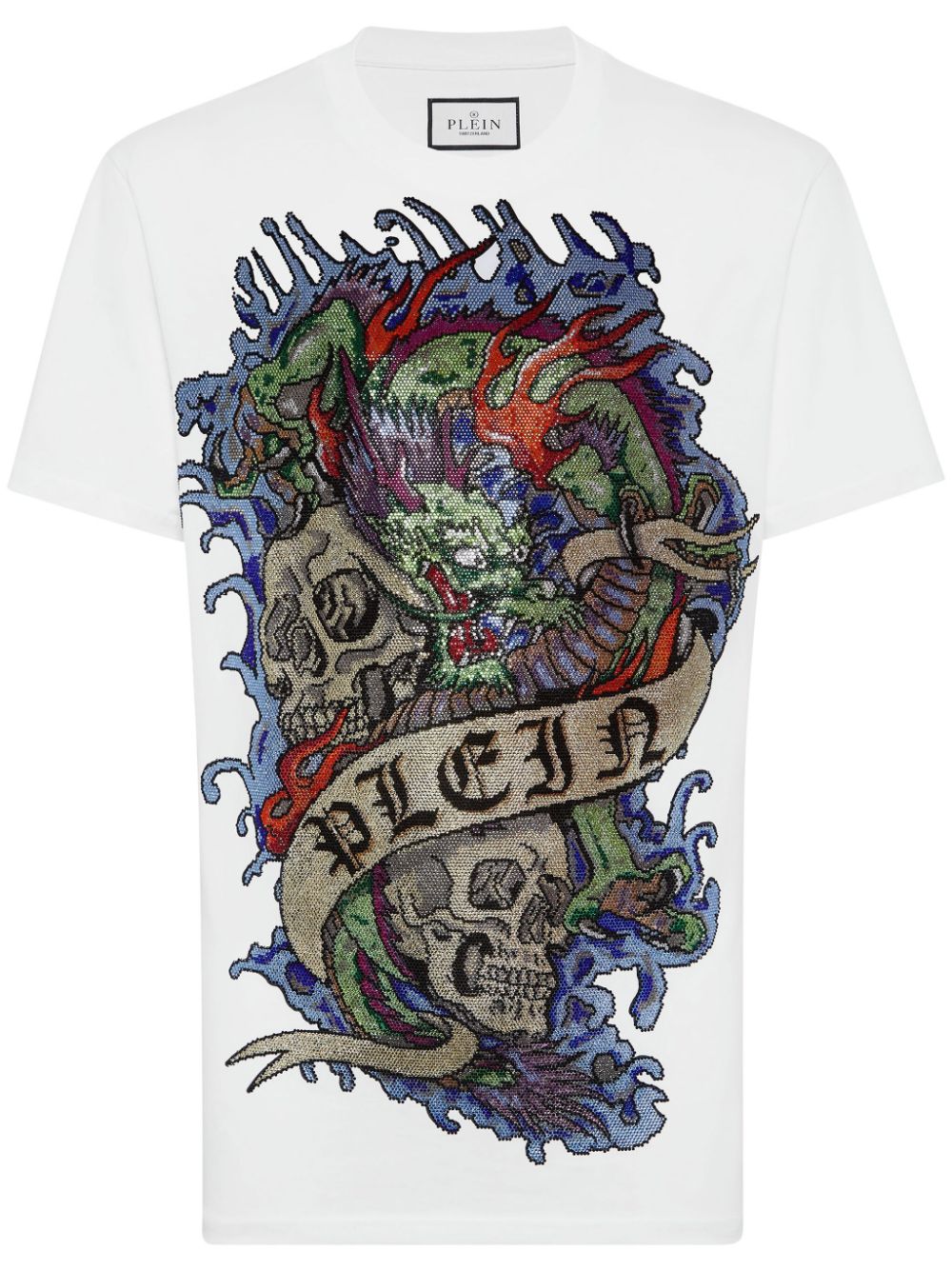 Tattoo-print cotton T-shirt - White