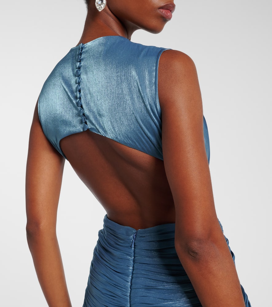 Draped open-back jersey gown