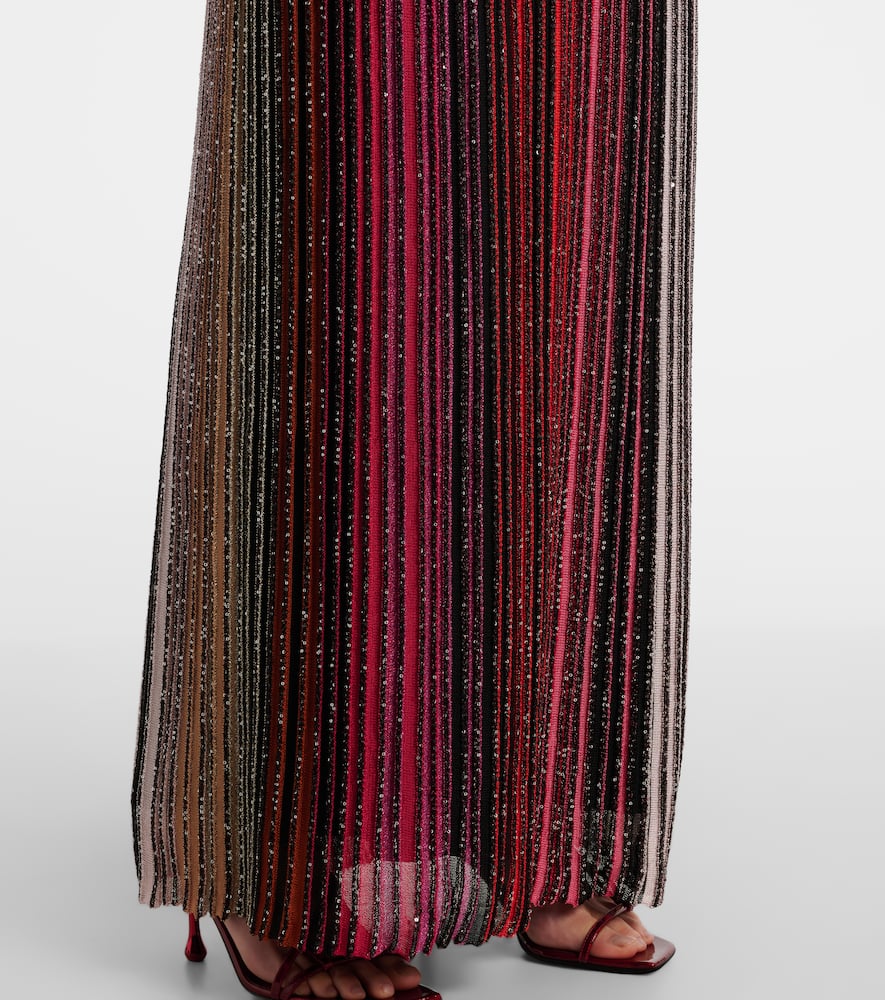 Missoni Striped sequined lamé maxi skirt