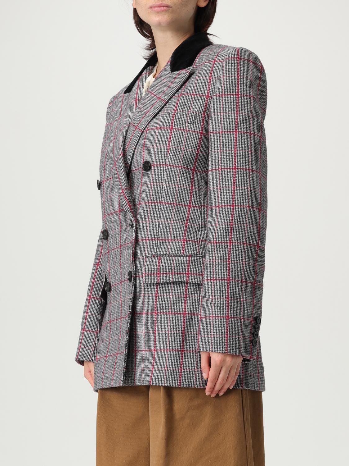 Check-pattern wool blazer - Black