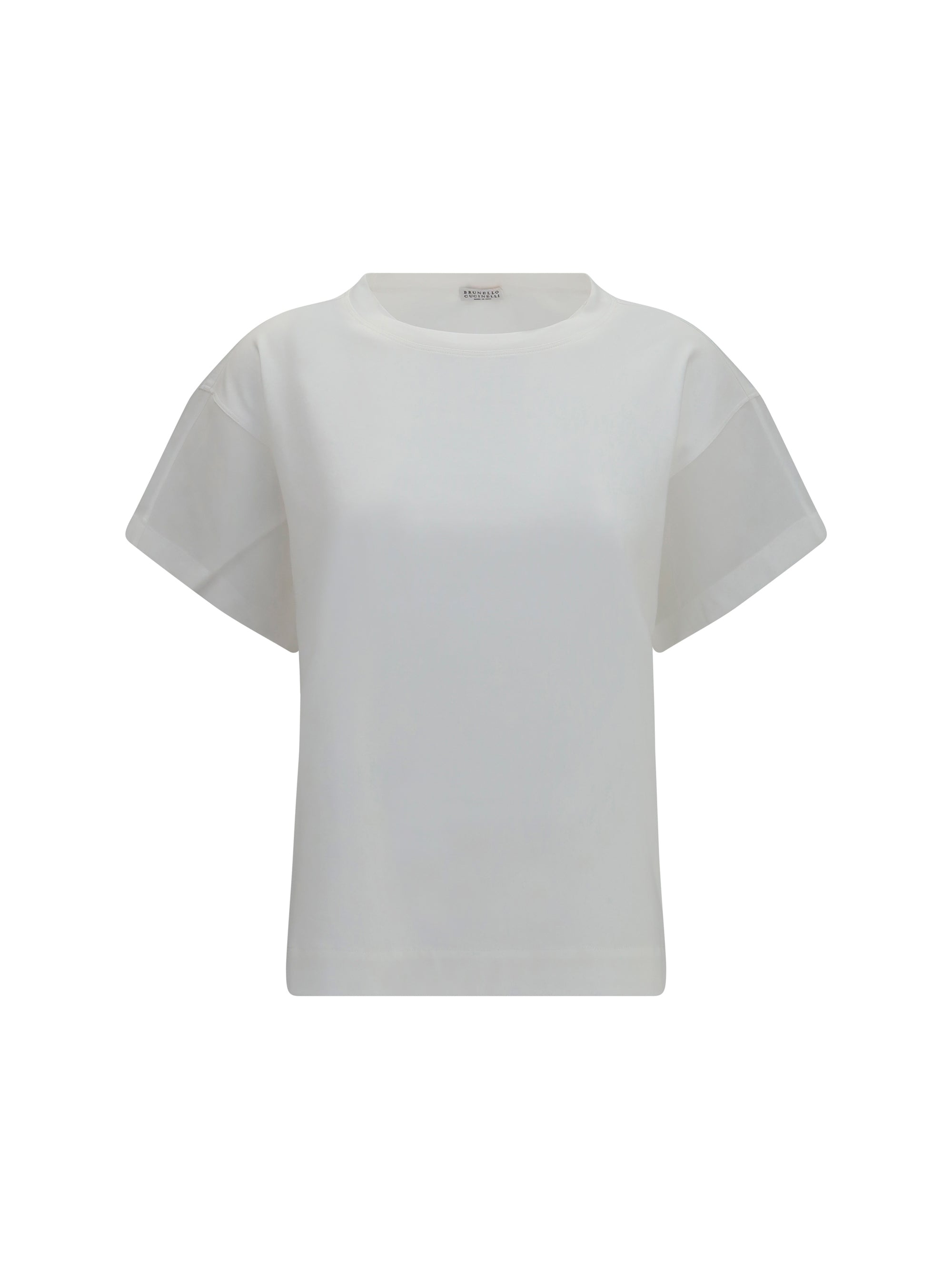 Sheer Sleeves & Side Panels T-shirt — White