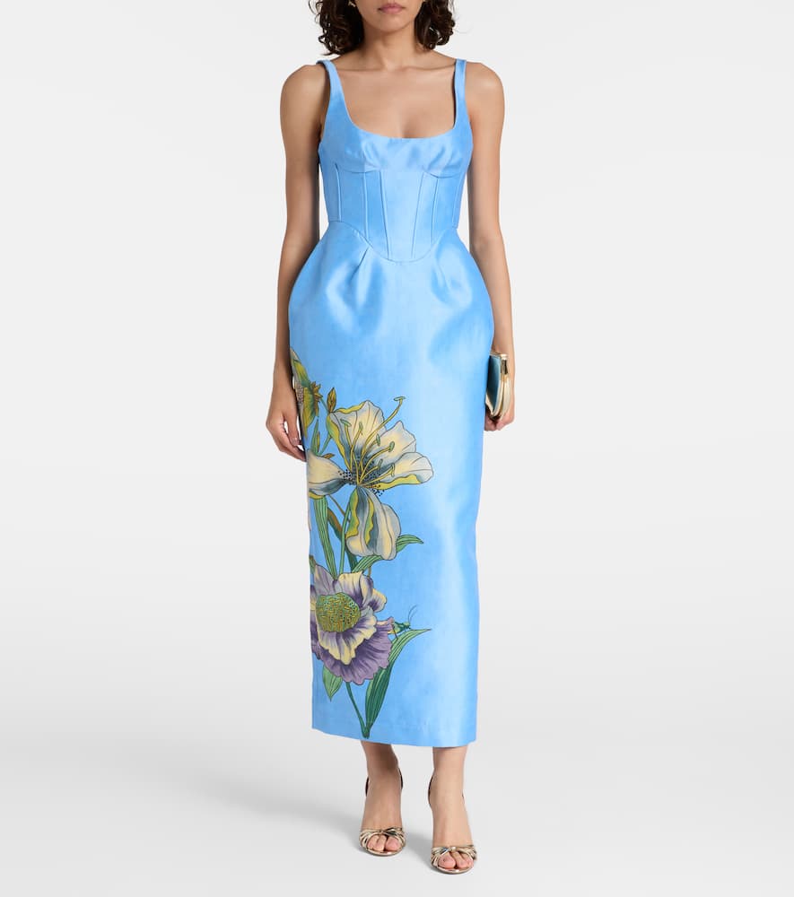Alémais Donata floral taffeta bustier dress