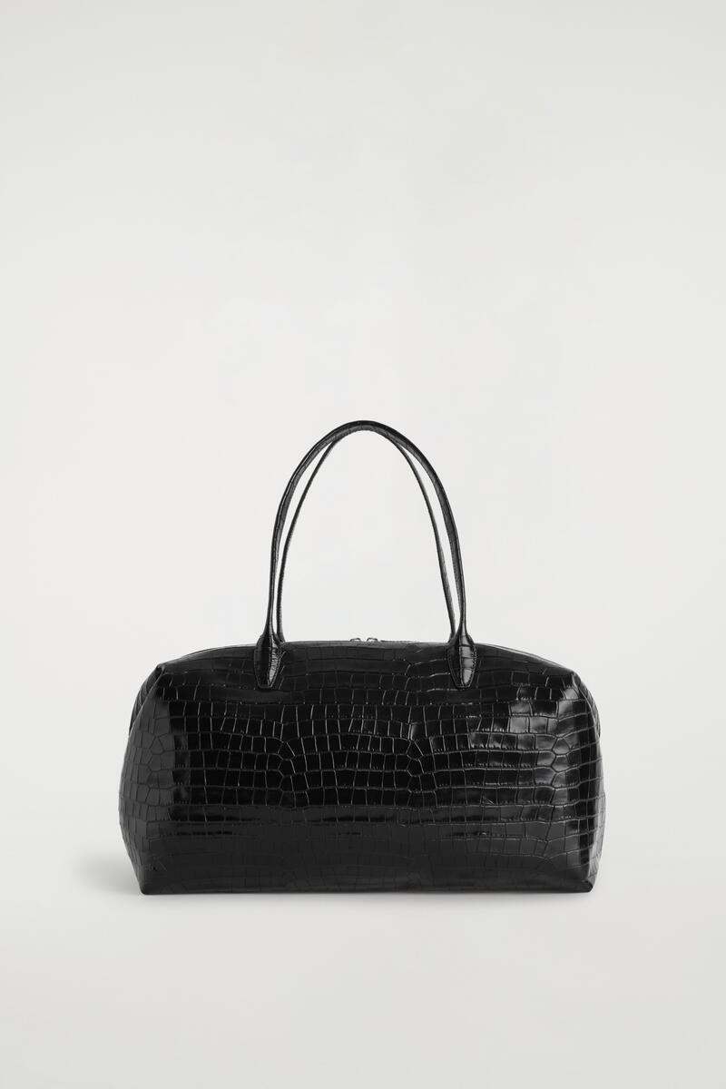 Frieze Bowling Bag - Croc-Effect Leather