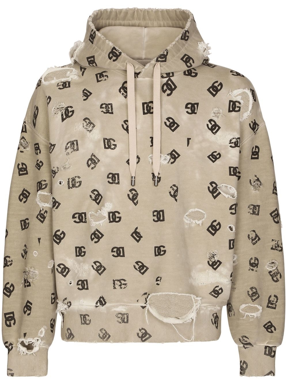 Logo-print cotton hoodie - Neutrals