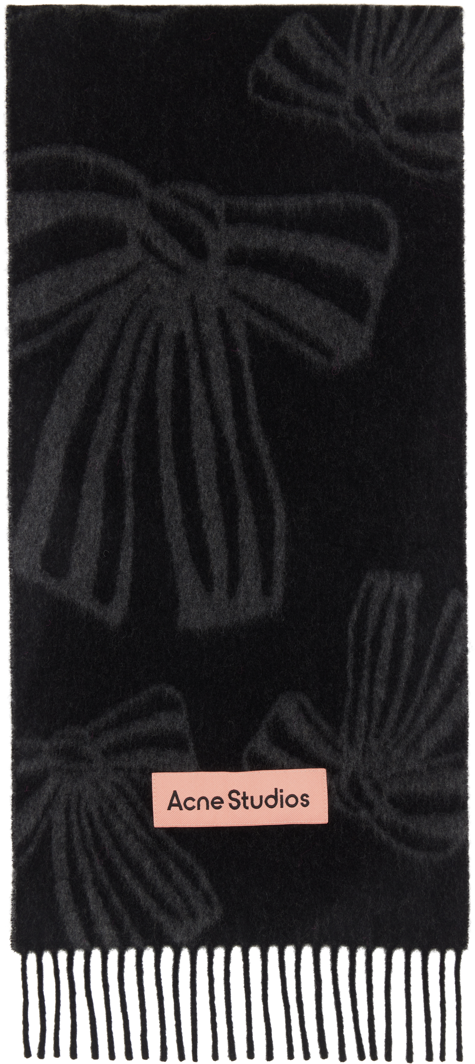 Acne Studios Black & Gray Cashmere Jacquard Scarf