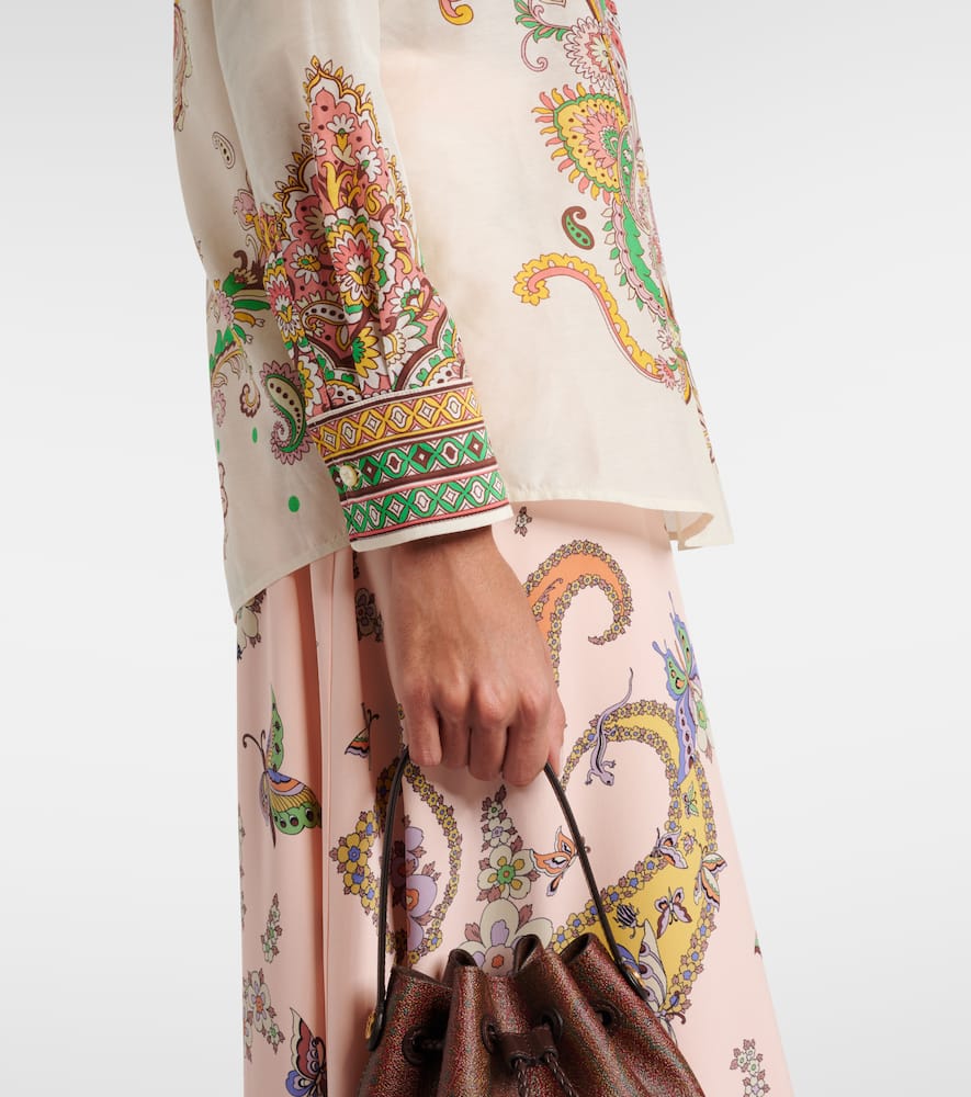 Printed cotton and silk shirt