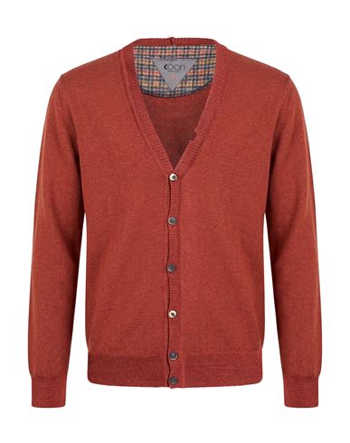 Man Cardigan Rust Size XL Merino Wool, Acrylic