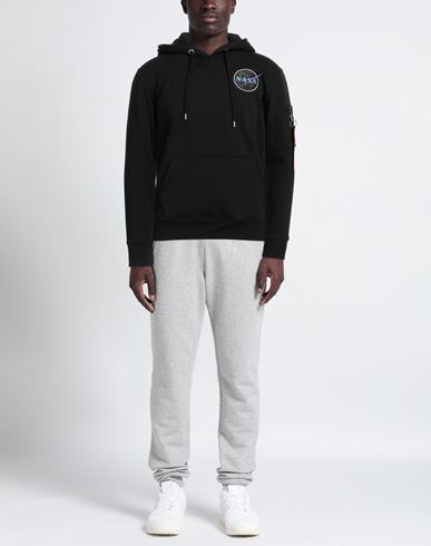 Man Sweatshirt Black Size XL Cotton, Polyester