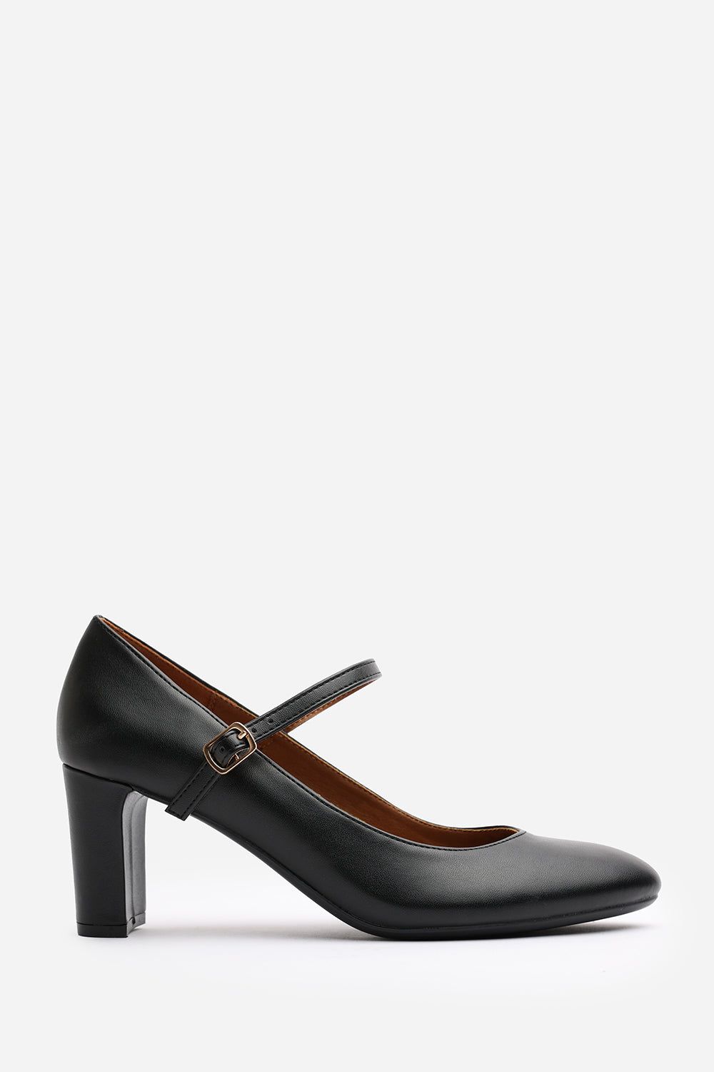 Where's That From 'verina' Wide Fit Mary Jane Buckle Strap Court Shoes In Black
