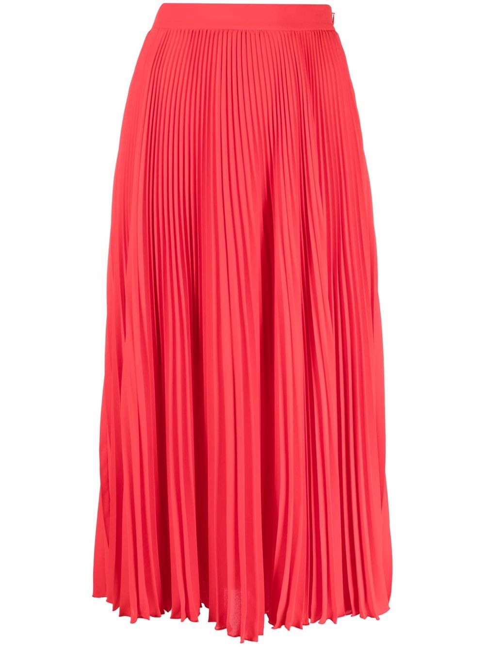 Plissé midi skirt - Red
