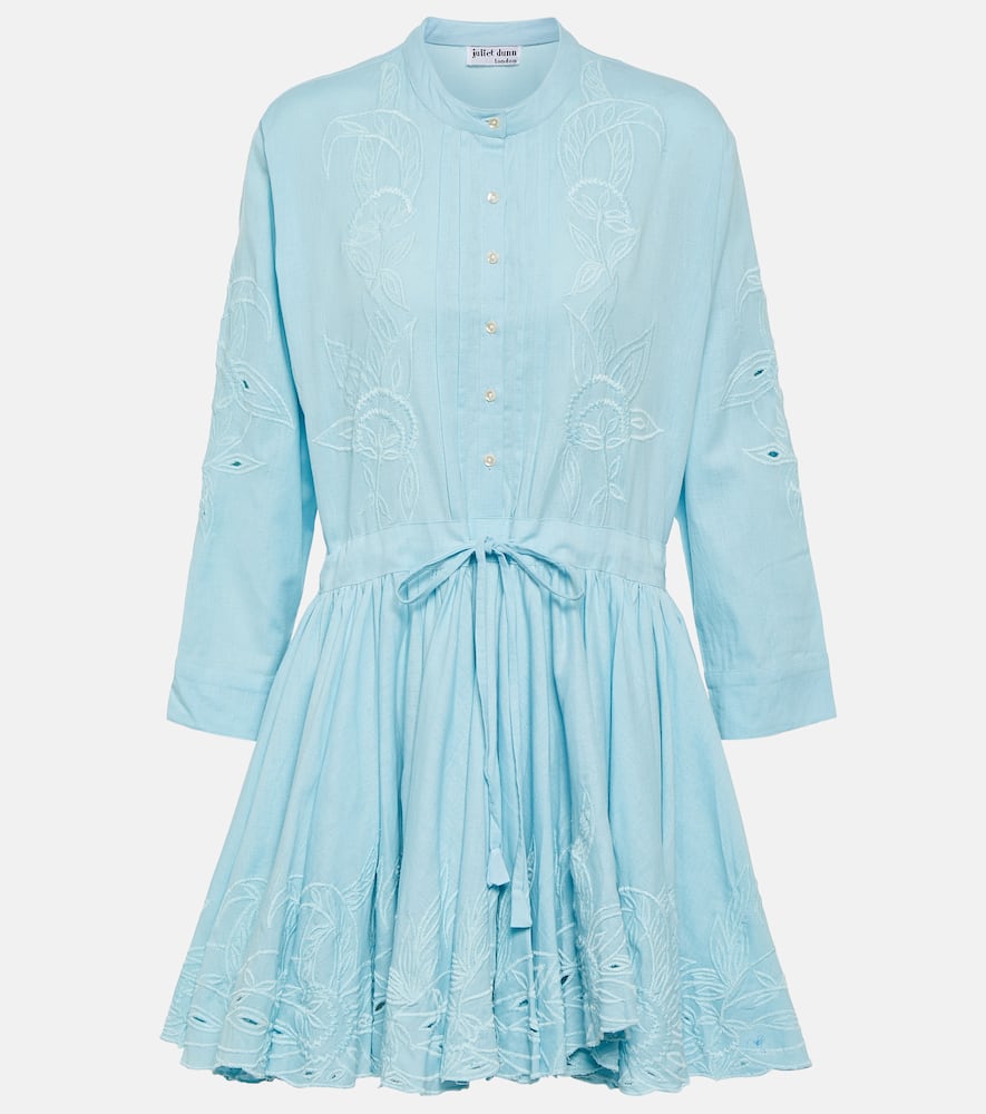 Juliet Dunn Embroidered cotton minidress