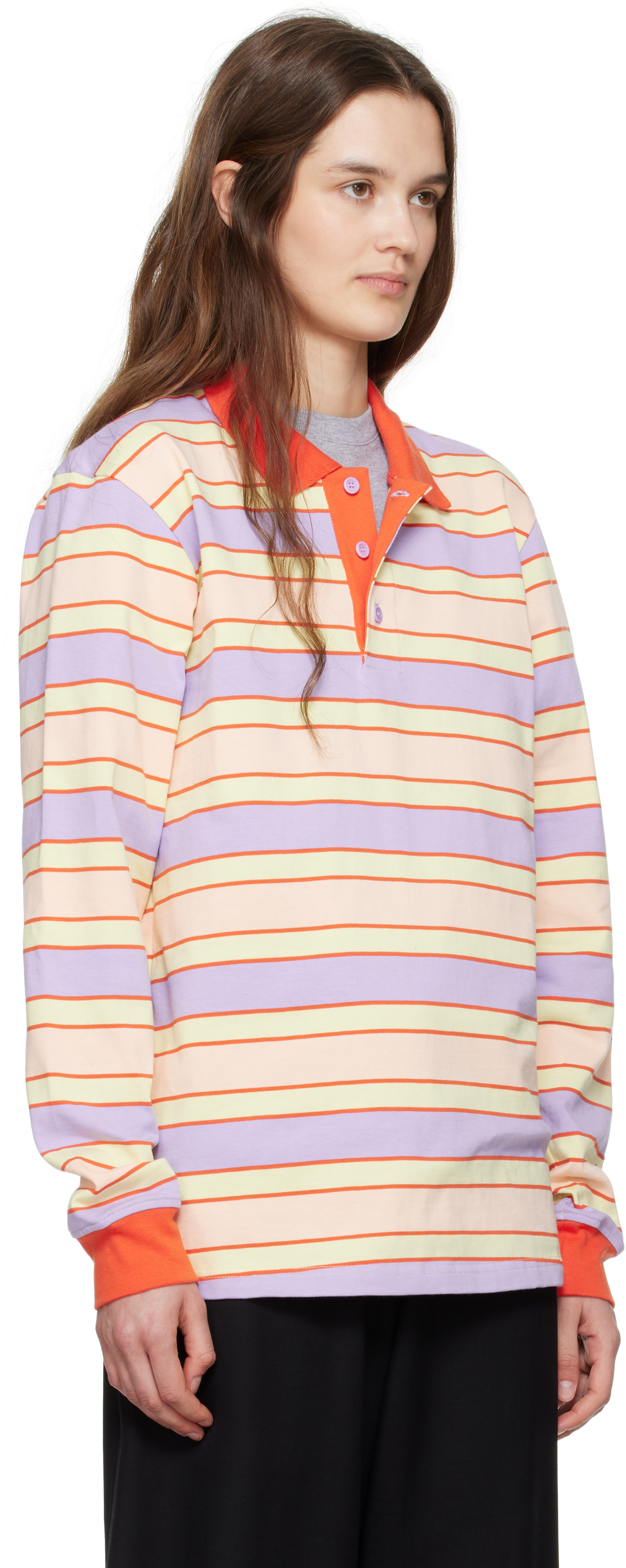 제이 더블유 앤더슨 여성 멀티컬러 스트라이프 폴로 셔츠 251477F108000