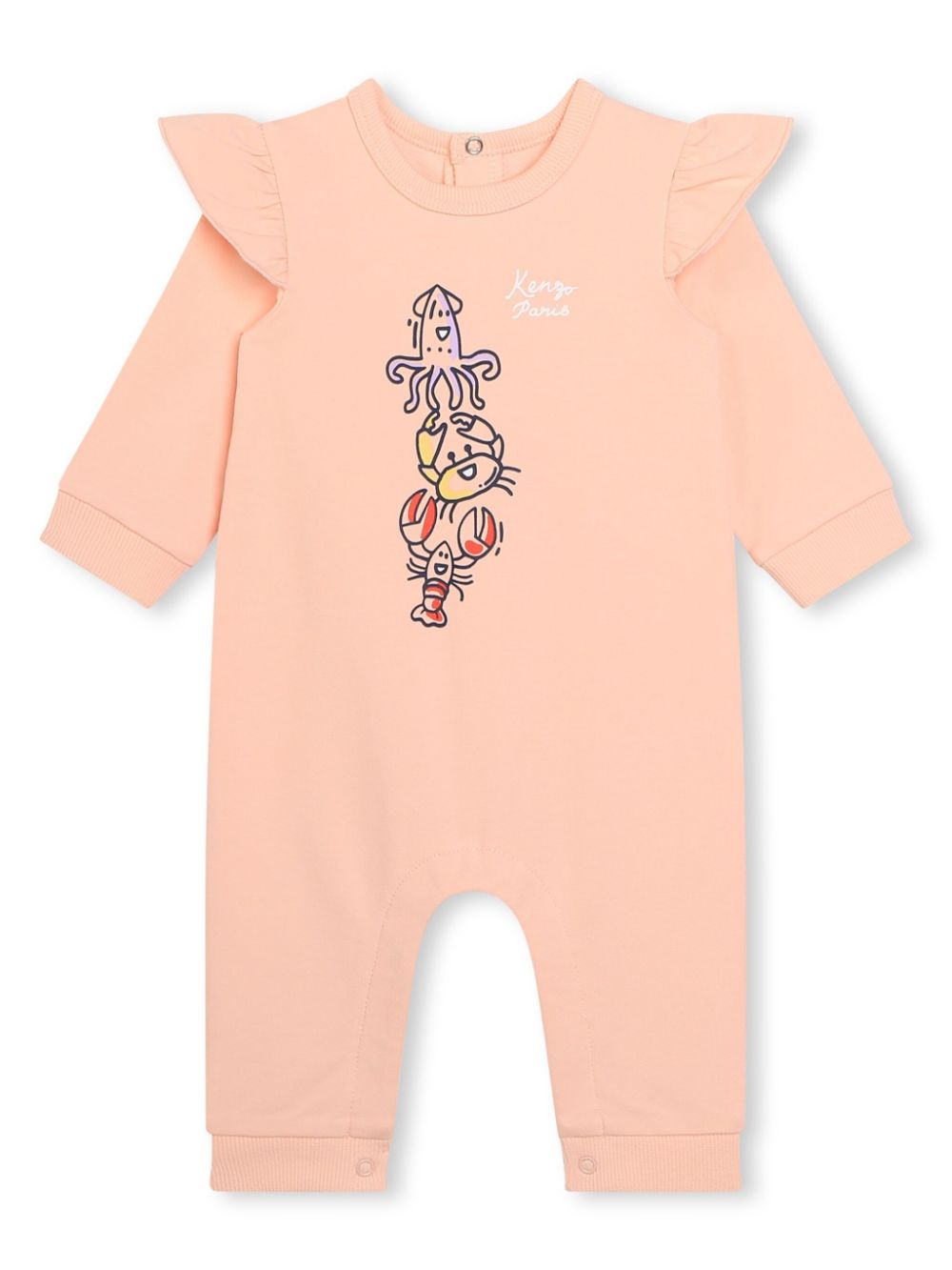 Graphic-print organic cotton romper - Pink