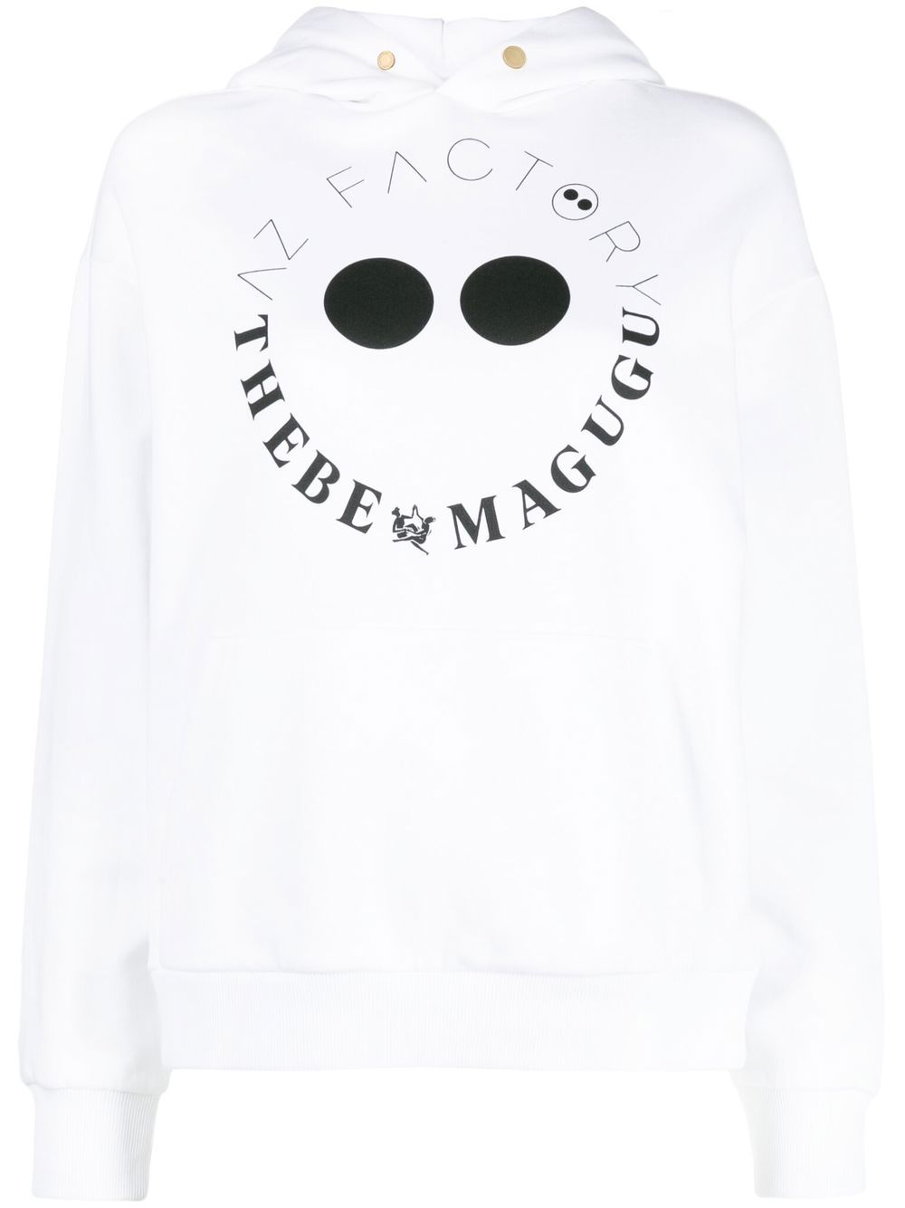 X Thebe Magugu logo-print hoodie - White