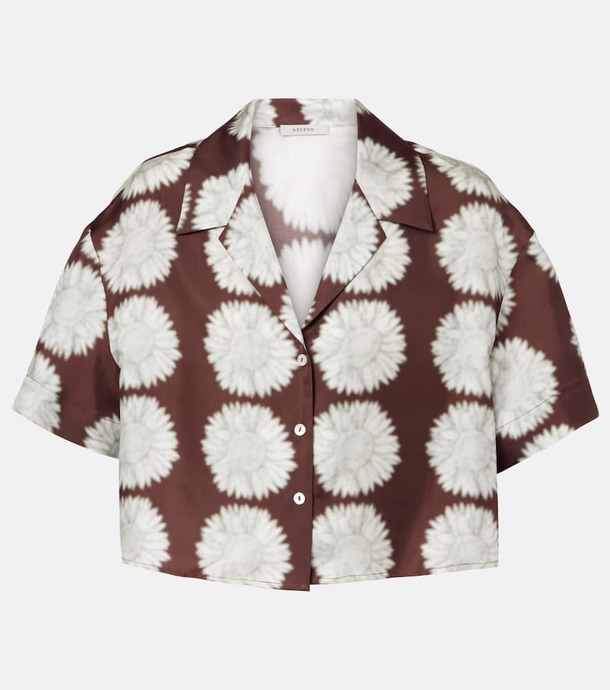 Lincoln floral silk twill cropped shirt